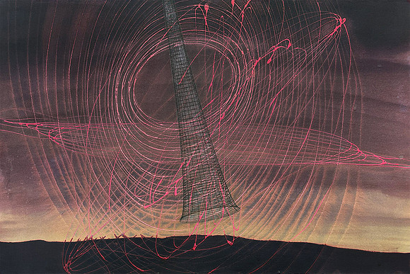 Twilight Sky Study 19, 2023;  21" x14"
