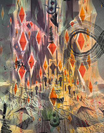 The Scout's Departure, 2024; 21" x 16.5"