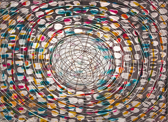 Bending Light. 2013; 18" x 24"; Ink, acrylic, digital inkjet prints on paper