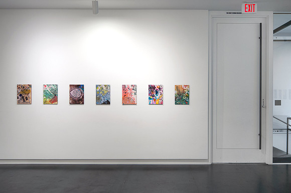 46 Views (installation detail) 2015, Upfor Gallery, Portland, OR. Each piece is 16" x 12”; mixed media on mounted paper