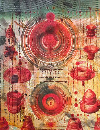 Spinning on the Threshold, 2024; 21" x 16"